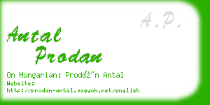 antal prodan business card